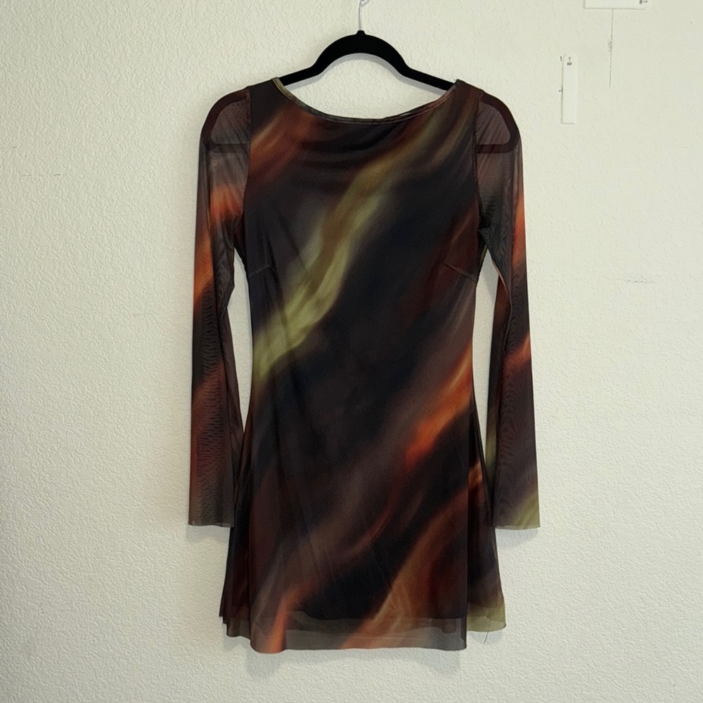 Elegant Multicolor Long Sleeve Dress